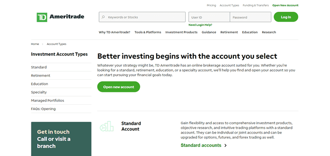 Recensione di TD Ameritrade Tipi di conti Recensione di TD Ameritrade Tipi di conti
